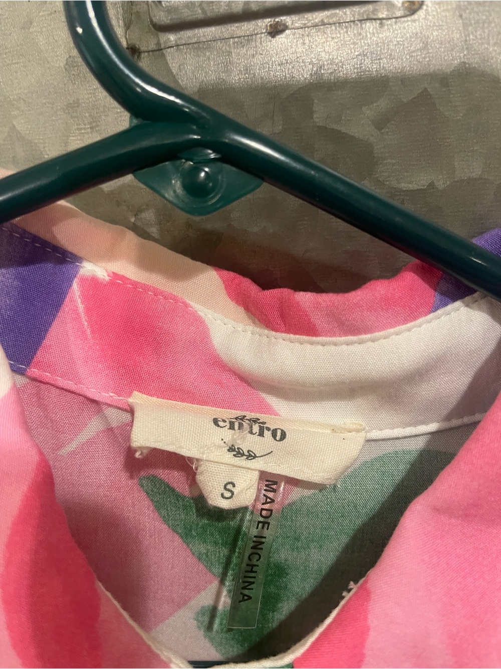 entro Pink and Purple Geometric Print Blouse